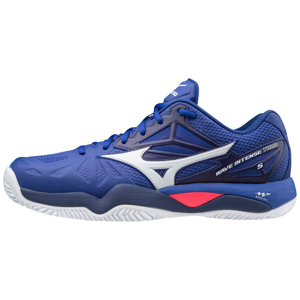 Zapatillas Tenis Mizuno Wave Intense Tour 5 Cc Hombre Azules/Blancas/Rosas Comprar BCJX-64873